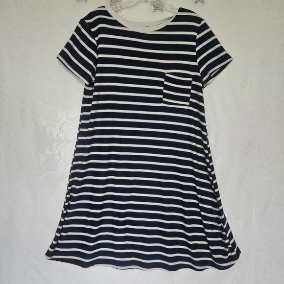 Try This XLarge French Stripe Tshirt Dress Nautical Parisian Coastal Cruisewear - Picture 2 of 5